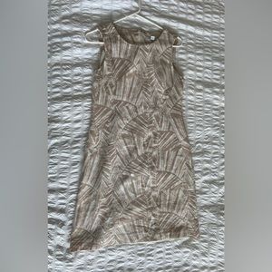 Cream and white patterned midi dress